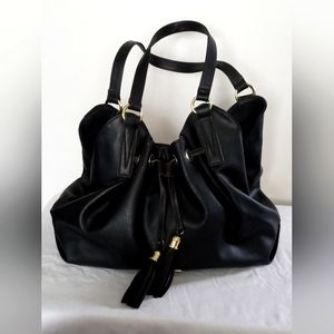 Vintage Large Black Liz Claiborne Faux Leather Purse